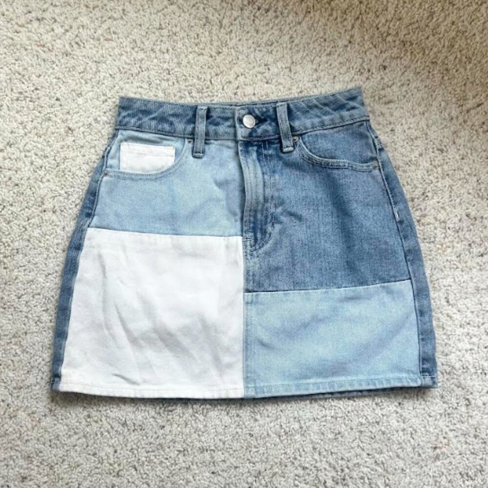 PacSun Denim Patchwork Mini Skirt - Size 23 (00)